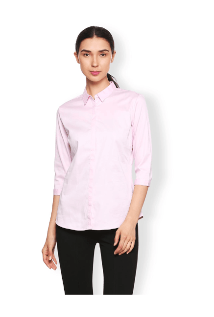 Van Heusen Pink Regular Fit Shirt Price in India