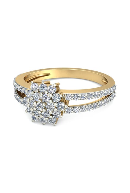 Buy PC Jeweller Calix Split Shank 18 kt Gold & Diamond Ring Online At ...