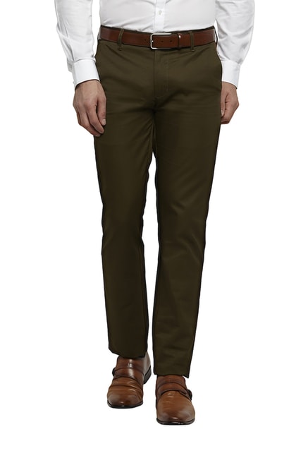 Buy Kundan Men Poly-Viscose Blended Dark Grey and Olive Green Formal  Trousers ( Pack of 2 Trousers ) Online In India At Discounted Prices