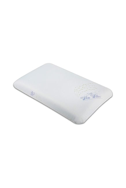Buy The White Willow White Stitched Memory Foam Pillow With Cover