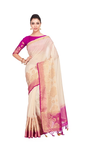 Pothys Women's Art Silk Sarees (B5212_Purple) : Amazon.in: Fashion