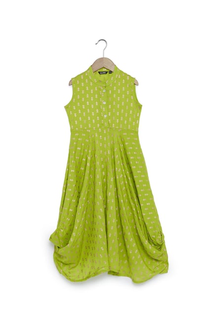 Buy Zudio Kids Green Drape Dress For Girls Clothing Online Tata