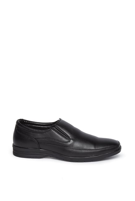Westside Black Faux-Leather Loafers 