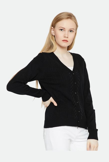 Buy MADAME Black Embellished Cardigan for Women Online Tata CLiQ