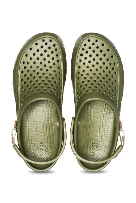 olive green mens crocs