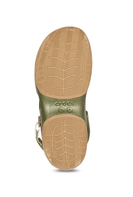 olive green fuzzy crocs