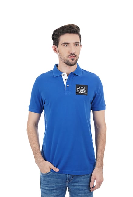 Fcuk French Connection Blue Polo T-Shirt