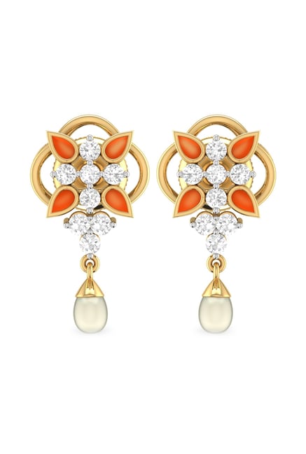 diamond earrings pc jeweller