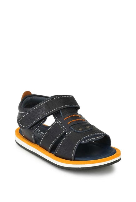 Navy leather online sandals