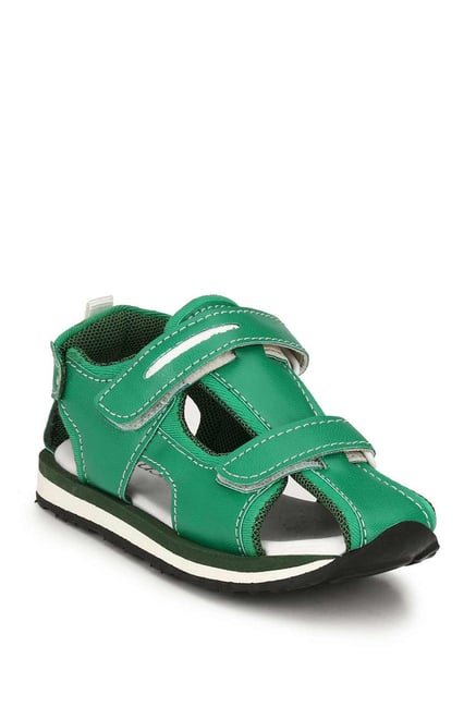 Tuskey Kids Green Leather Sandals