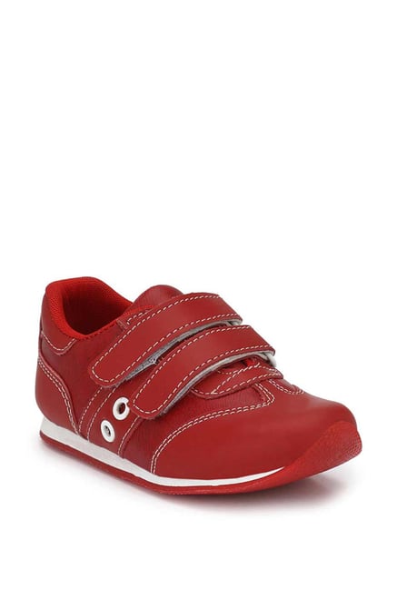 Tuskey Kids Red Leather Sneakers