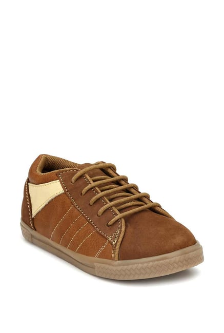 Tuskey Kids Tan Leather Sneakers