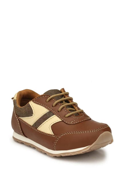 Tuskey Kids Tan Leather Sneakers