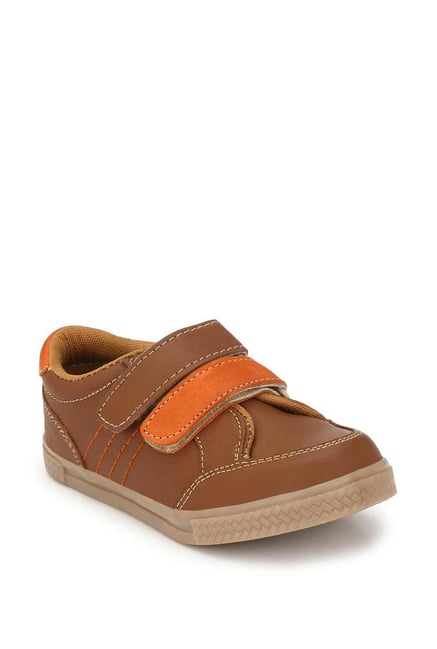 Tuskey Kids Brown Leather Sneakers