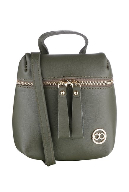 Gio Collection Olive Green Solid Sling Bag-picture-36