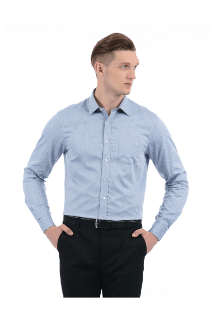 Buy Arrow Blue Slim Fit Printed Shirt from top Brands at Best