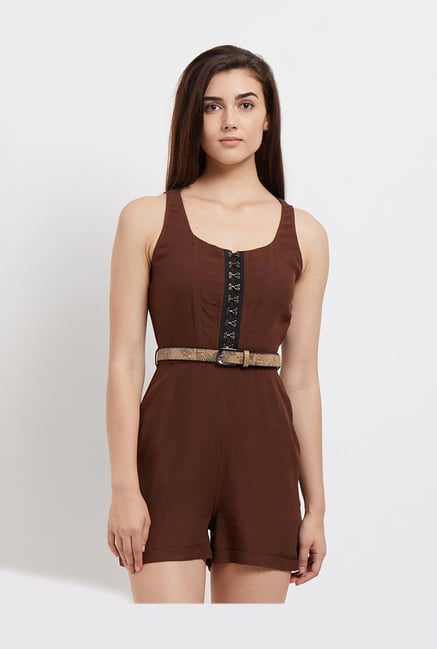 Buy 109 F Brown Above Knee Playsuit for Women Online Tata CLiQ