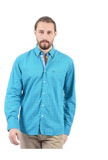 Buy Arrow Sport Blue Printed Shirt from top Brands at Best Prices - Main Image