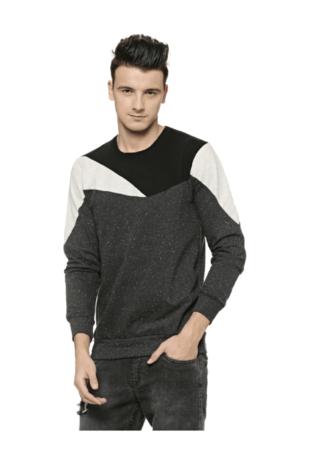 cahoot Campus Sutra Charcoal Textured Full Sleeves Sweatshirt-picture-31