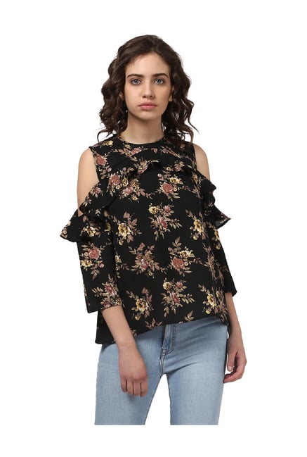 Harpa Black Printed Top