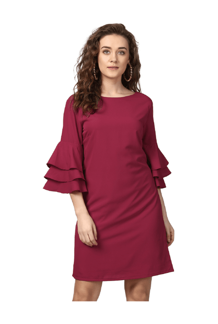 Harpa Maroon Above Knee Dress Price in India
