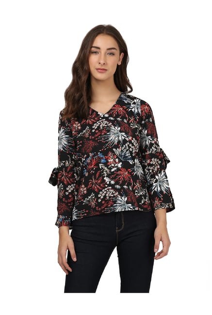 Harpa Black Printed Top