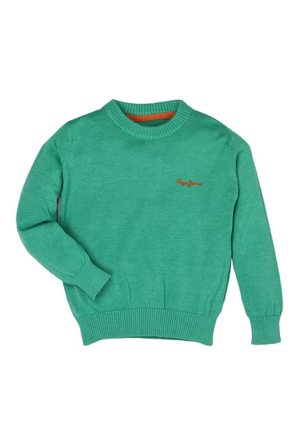 Pepe Jeans Kids Green Solid Sweater