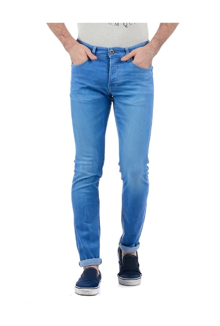 Buy Pepe Jeans Blue Slim Fit Lightly Washed Jeans for Men Online
