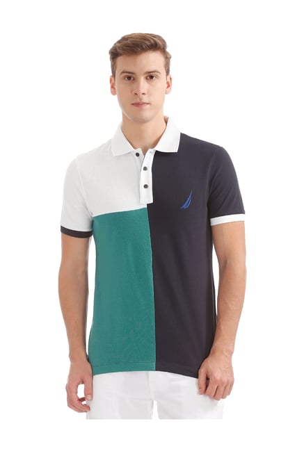 Nautica Multicolor Regular Fit Cotton Polo T-Shirt