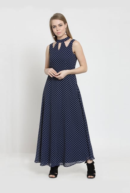 latin quarters dot print maxi dress