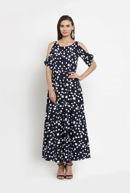 latin quarters dot print maxi dress