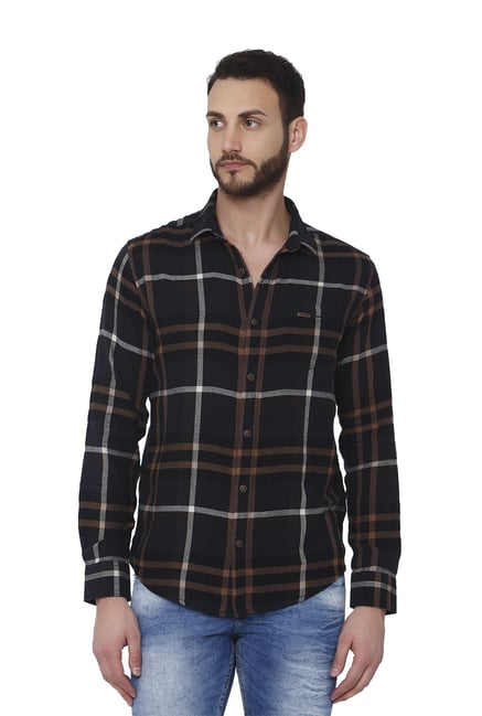 Brown Full Sleeves Checks Shirt 