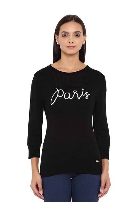 Buy Park Avenue Woman Black Regular Fit Sweater for Women Online Tata CLiQ