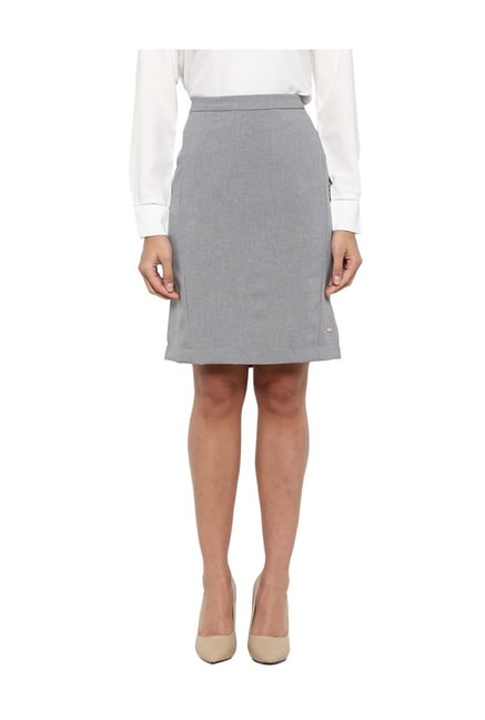 Buy Park Avenue Woman Grey Knee Length Skirt for Women Online - Main Image