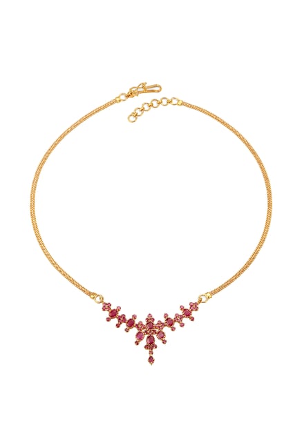 Ruby necklace set on sale tanishq