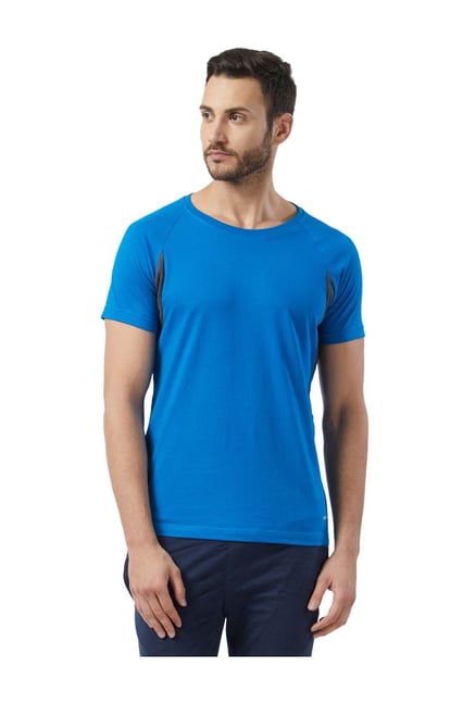 Fruit of the loom Blue Cotton Round Neck T-Shirt