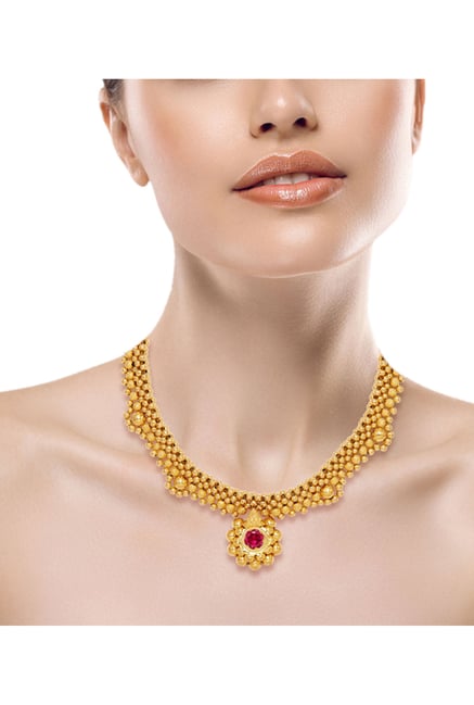 Buy Waman Hari Pethe Jewellers 22 kt Gold Necklace Online ...