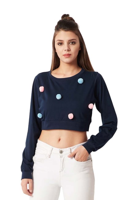 Miss Chase Navy Cotton Regular Fit Top-picture-24