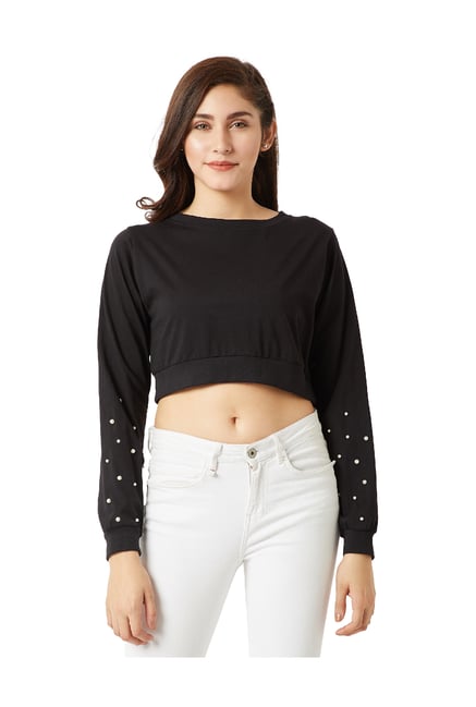 Miss Chase Black Cotton Crop Top-picture-43