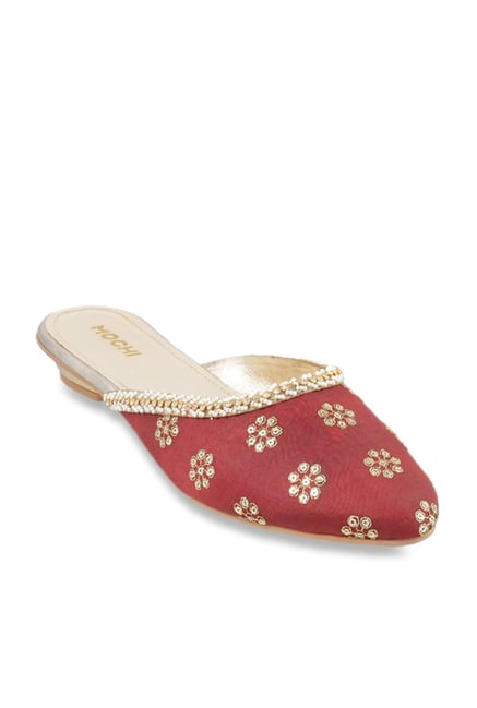 Buy Mochi Red Mule Shoes for Women at 