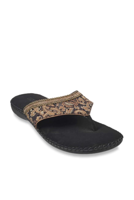 Mochi Black Thong Sandals