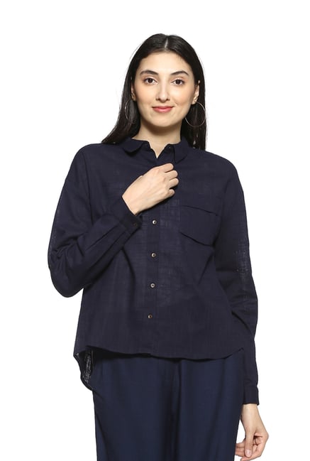 Ms Taken Black Cotton Loose Fit Shirt