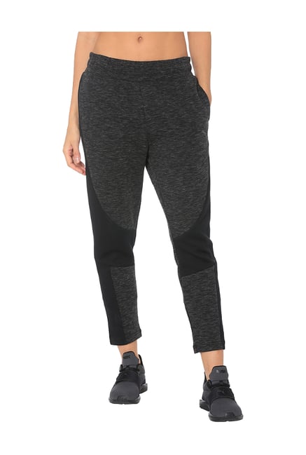 Puma Black & Grey Regular Fit Elasticated Pants