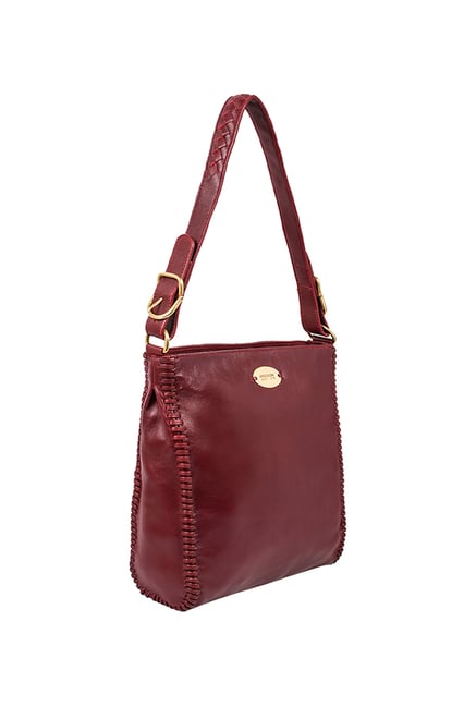 Buy Hidesign Rhubarb 01 Maroon Solid Hobo Shoulder Bag For