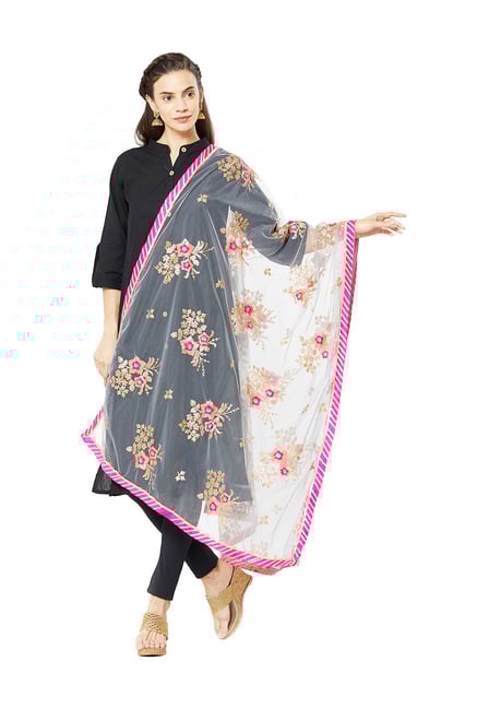 Dupatta Bazaar White & Gold Dupatta