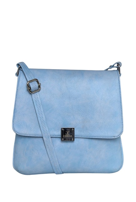 Esbeda Soft Blue Solid Flap Sling Bag from Esbeda at best prices on ...