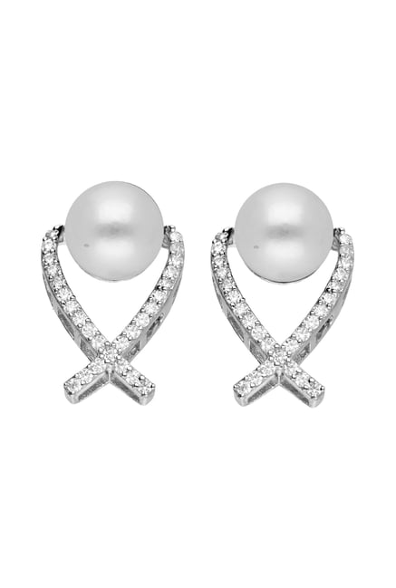 Sri Jagdamba Pearls 92.5 Sterling Silver Earrings-picture-29