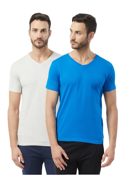 Buy Fruit of the loom Off White T-Shirt (Pack Of 2) for Men Online