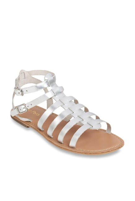 silver gladiator sandals