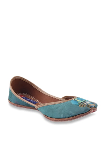 Lishabee by MSC Teal Green Ethnic Juttis